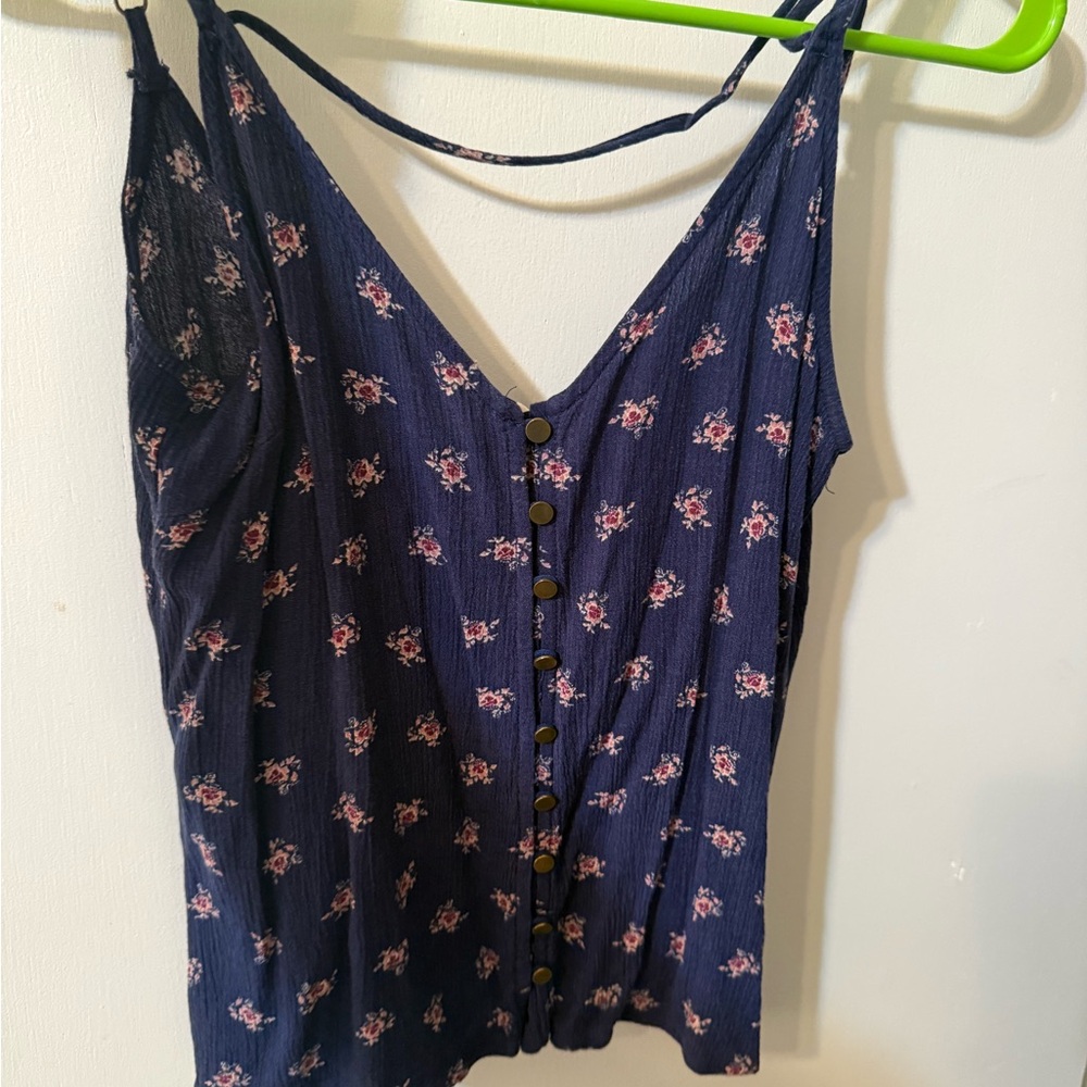 En Creme Navy Floral Camisole